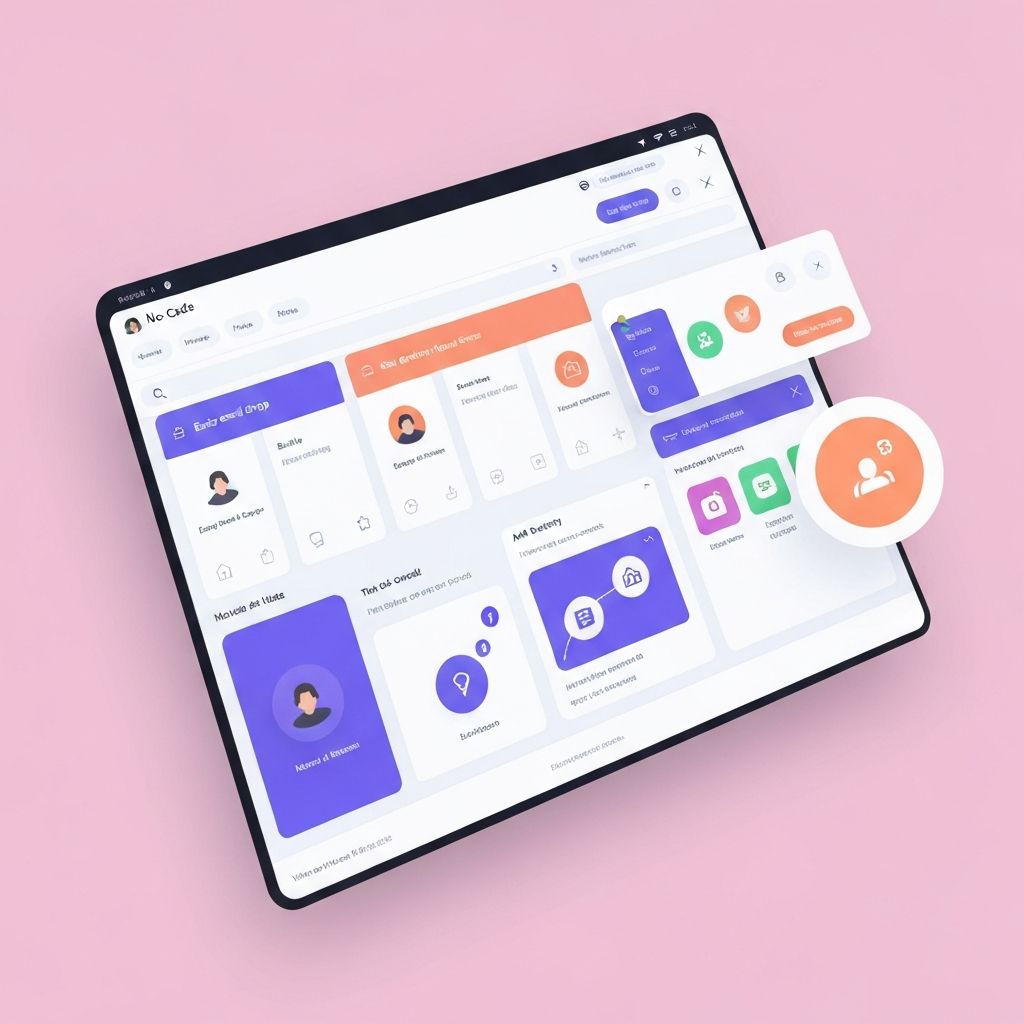 No-code AI app builder interface showing drag-and-drop AI components