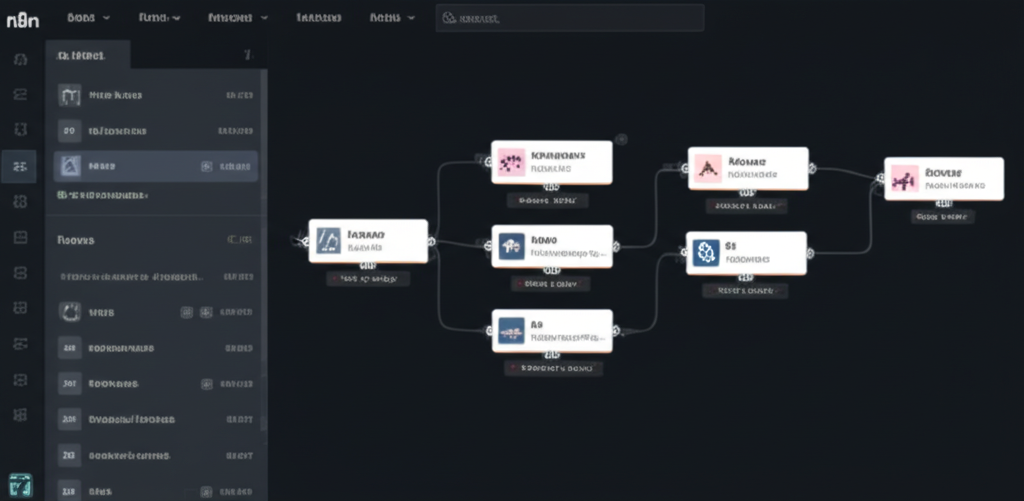 n8n workflow automation interface showing connected nodes and data flow